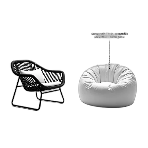 furniture, 3d render, monochrome, black transparent PNG cut-out