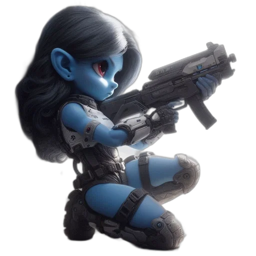 weapon, robot, concept art, 3d render transparent PNG cut-out
