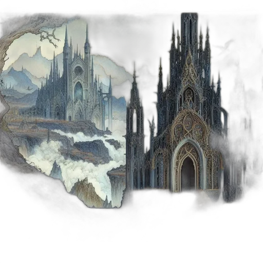 concept art, fantasy art, watercolor, pixel art transparent PNG cut-out
