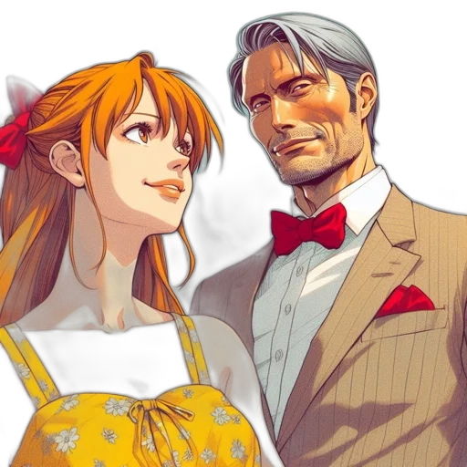 concept art, comic book art, watercolor, anime transparent PNG cut-out