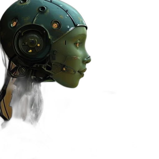 robot, mask, cyberpunk, concept art transparent PNG cut-out