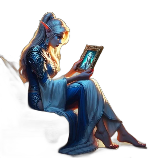 dress, jewelry, dragon, staff transparent PNG cut-out