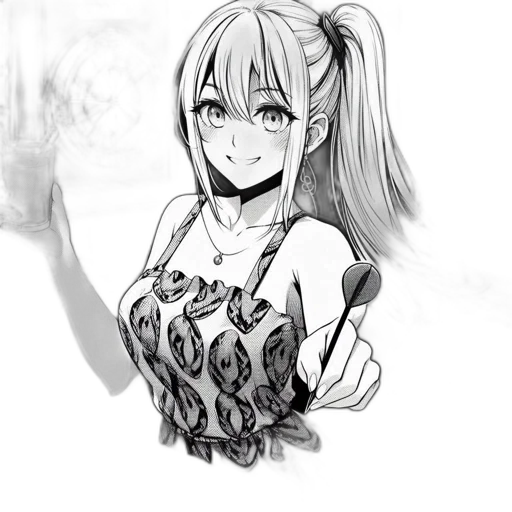 dress, dragon, staff, flower transparent PNG cut-out