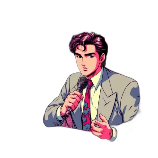 staff, jacket, pixel art, vaporwave transparent PNG cut-out