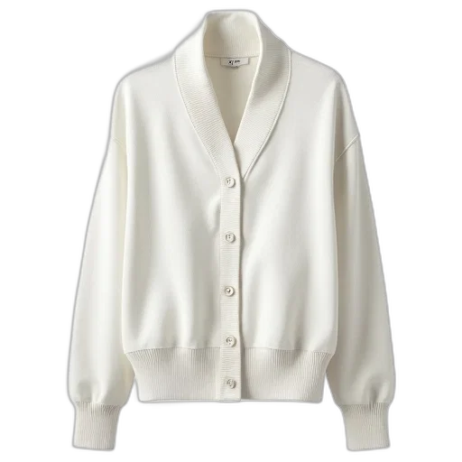jacket, white, cardigan, ribbed transparent PNG cut-out