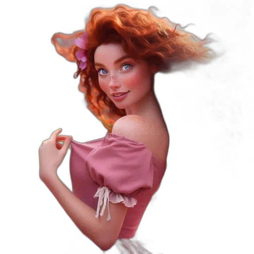 dress, staff, face, fantasy art transparent PNG cut-out