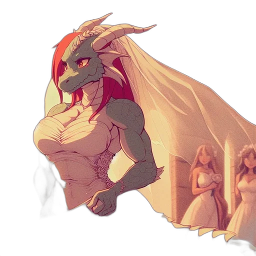 dragon, dress, concept art, pixel art transparent PNG cut-out