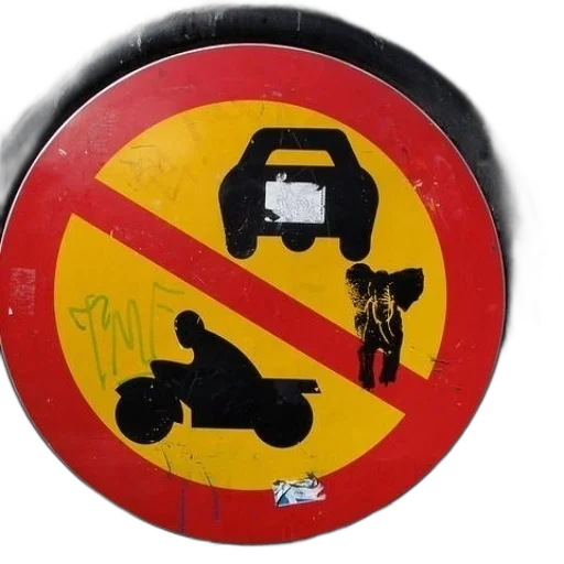 car, red, yellow, sign transparent PNG cut-out