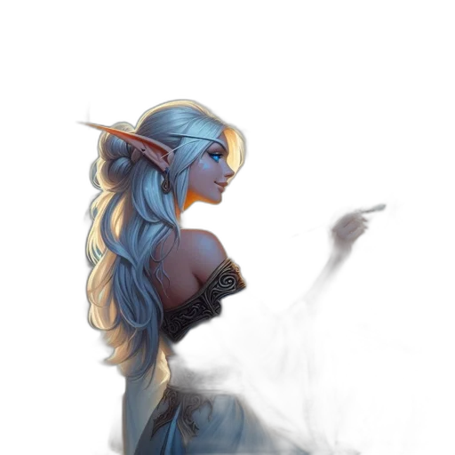 dragon, staff, dress, fantasy art transparent PNG cut-out