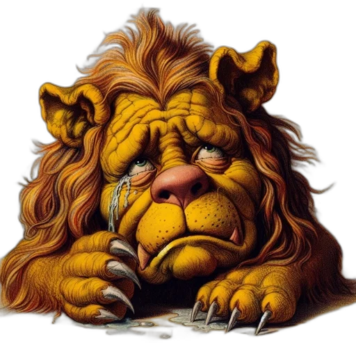 face, photorealistic, concept art, lion-like transparent PNG cut-out