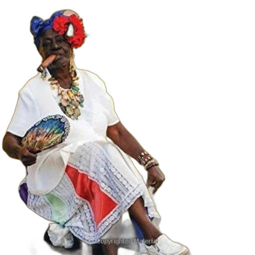 dress, jewelry, staff, hat transparent PNG cut-out