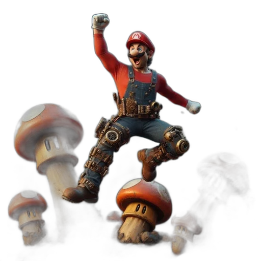weapon, staff, robot, hat transparent PNG cut-out