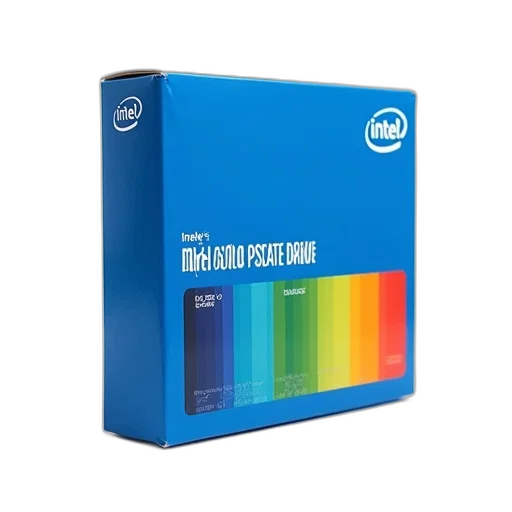 3d render, blue, box, intel transparent PNG cut-out
