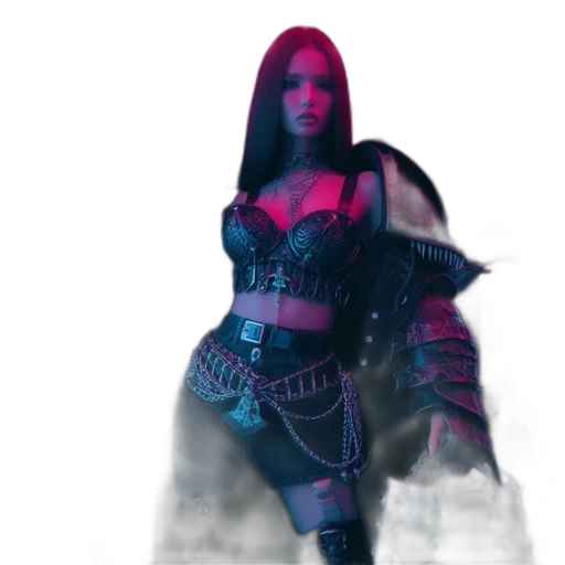 concept art, fantasy art, 3d render, cyberpunk transparent PNG cut-out