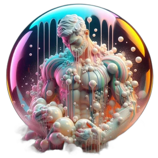 3d render, concept art, fantasy art, vaporwave transparent PNG cut-out