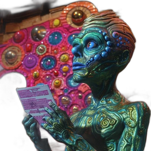 robot, jewelry, mask, staff transparent PNG cut-out