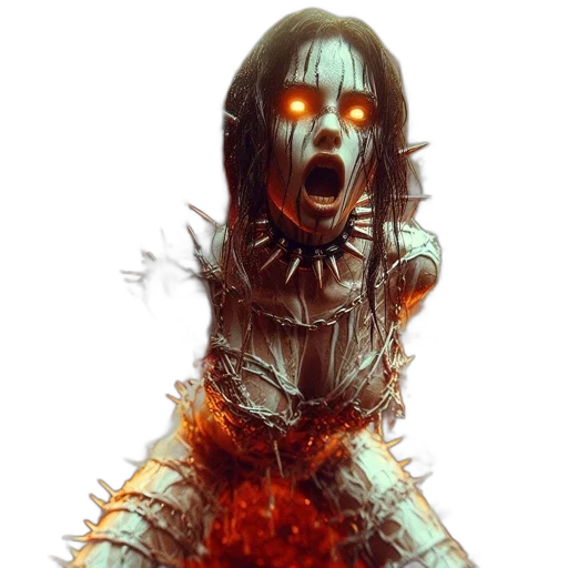 creature, robot, face, hair transparent PNG cut-out