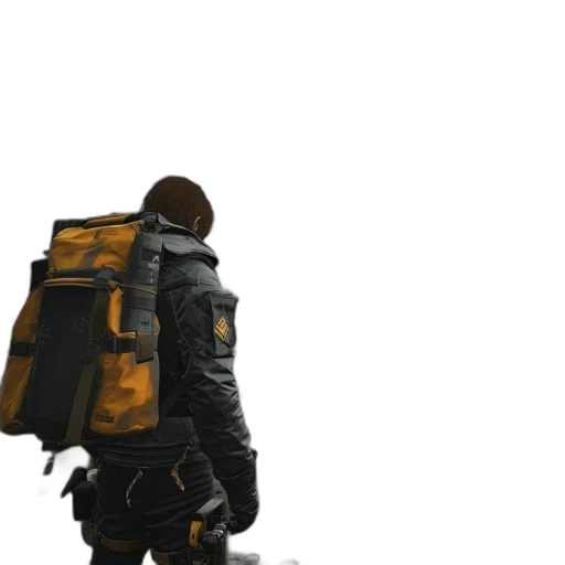 jacket, robot, weapon, staff transparent PNG cut-out