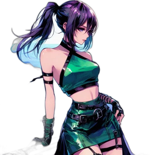 dress, weapon, cyberpunk, fantasy art transparent PNG cut-out