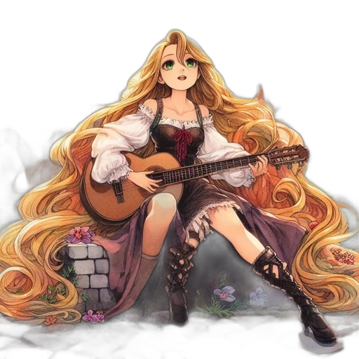 dress, weapon, anime, fantasy art transparent PNG cut-out