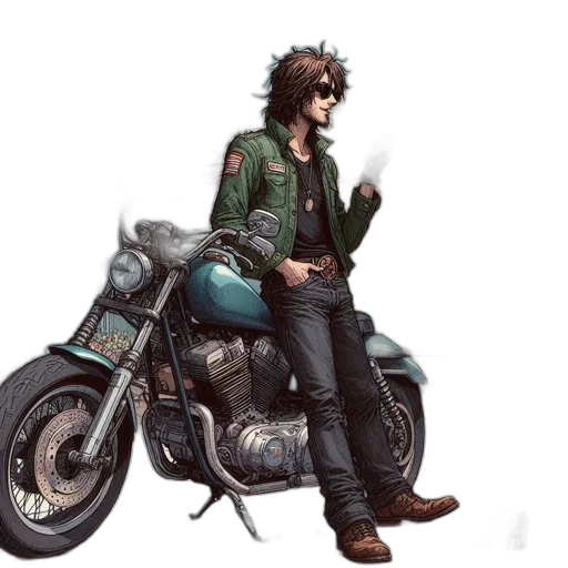 jacket, concept art, comic book art, fantasy art transparent PNG cut-out