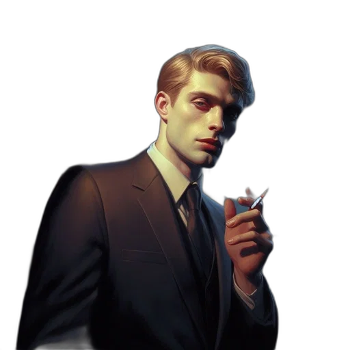 staff, jacket, face, weapon transparent PNG cut-out
