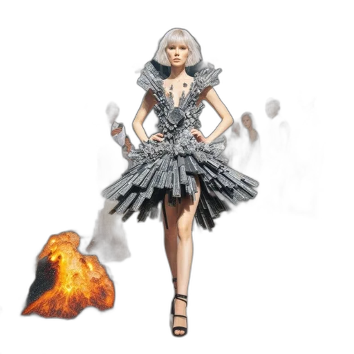 dress, concept art, fantasy art, 3d render transparent PNG cut-out