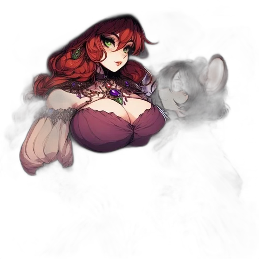 dress, creature, crown, staff transparent PNG cut-out