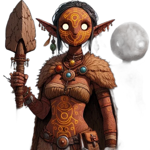 staff, mask, fantasy art, concept art transparent PNG cut-out