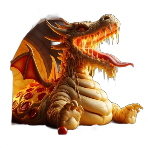 dragon, creature, staff, fantasy art transparent PNG cut-out