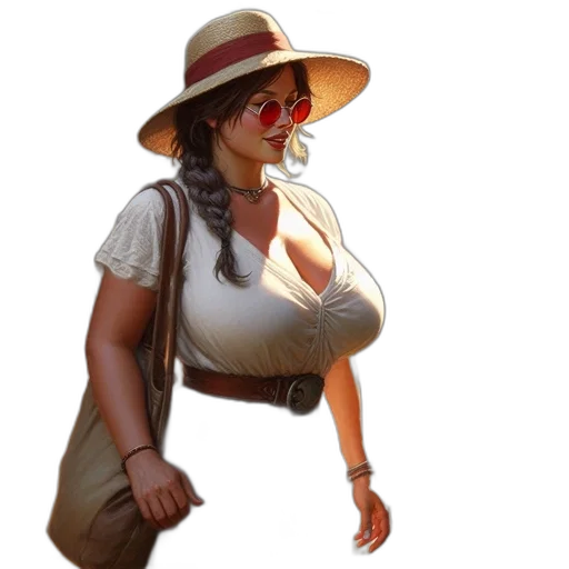 hat, dress, staff, 3d render transparent PNG cut-out