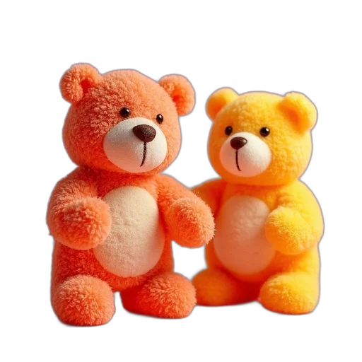 3d render, photorealistic, yummi, bears transparent PNG cut-out