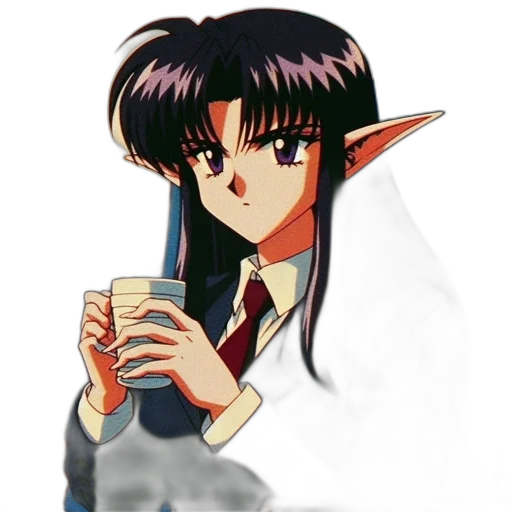 dragon, staff, anime, vaporwave transparent PNG cut-out