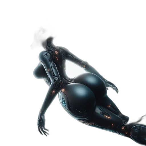 robot, creature, concept art, cyberpunk transparent PNG cut-out