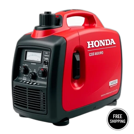 red, black, honda, generator transparent PNG cut-out