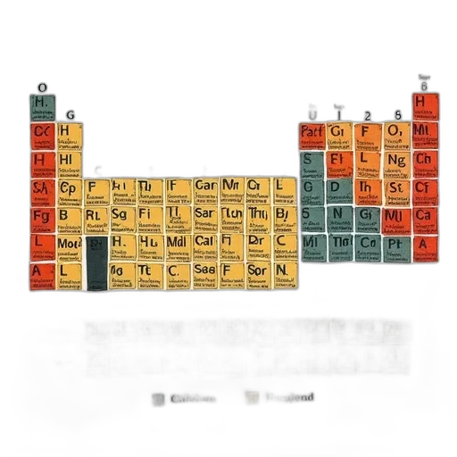 bottle, periodic, table, elements transparent PNG cut-out