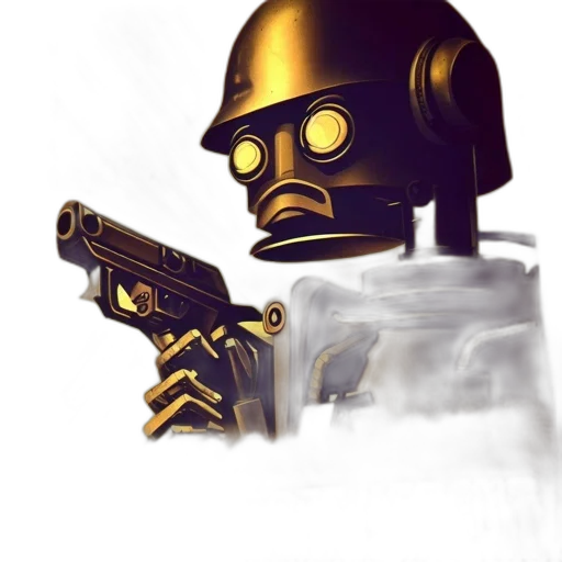 robot, weapon, mask, staff transparent PNG cut-out