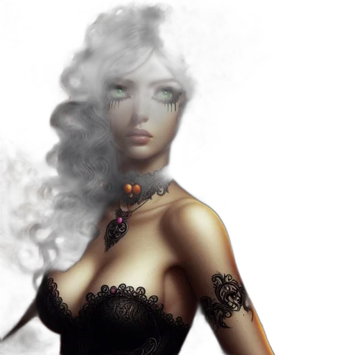 jewelry, dress, fantasy art, photorealistic transparent PNG cut-out