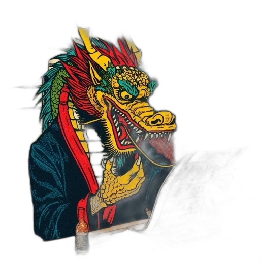 mask, dragon, jacket, face transparent PNG cut-out