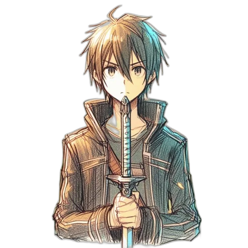 staff, jacket, sword, weapon transparent PNG cut-out
