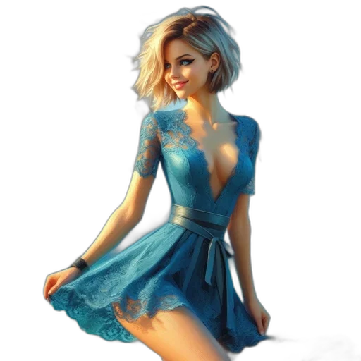 dress, jewelry, fantasy art, concept art transparent PNG cut-out
