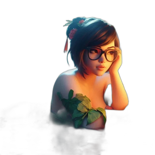 dress, face, flower, crown transparent PNG cut-out