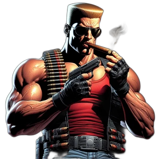 comic book art, concept art, cyberpunk, muscular transparent PNG cut-out