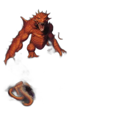 dragon, creature, animal, staff transparent PNG cut-out