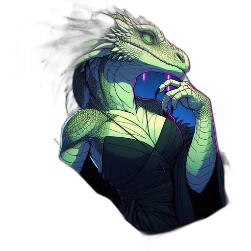dragon, creature, jacket, mask transparent PNG cut-out