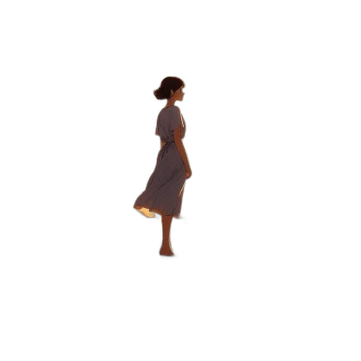 dress, staff, jacket, shoes transparent PNG cut-out