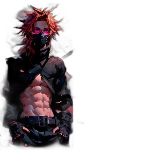 mask, jacket, concept art, comic book art transparent PNG cut-out