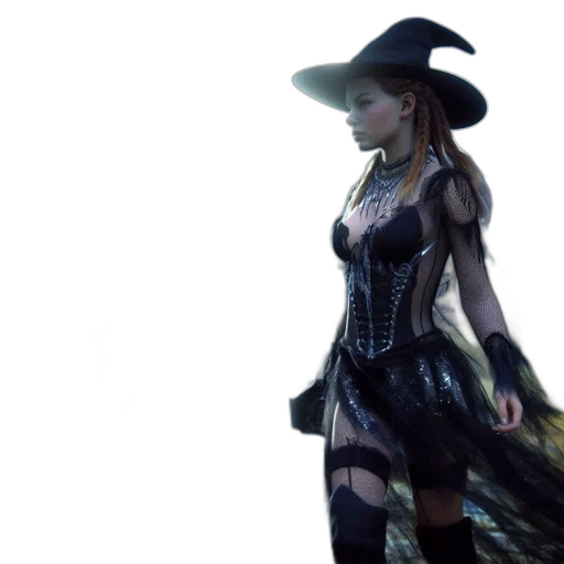 dress, hat, concept art, 3d render transparent PNG cut-out