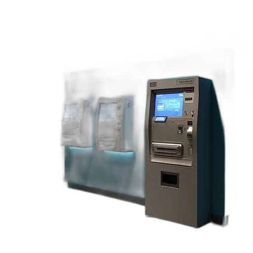 robot, 3d render, automated, atm transparent PNG cut-out