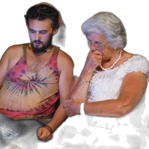 dress, vaporwave, fire, elderly transparent PNG cut-out